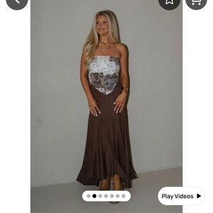 These Three Boutique Sallie Brown Maxi Skirt Size Small